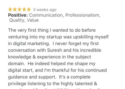 Dr. Balu - Web Marketing Academy Students Reviews