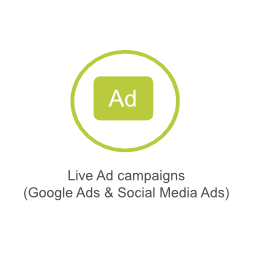 During the digital marketing course you will be working on Live ad campaigns for Google ads and Social media Ads